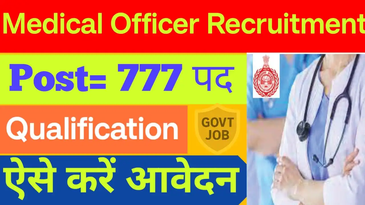 Haryana Medical Officer Recruitment 2025: for MO Posts | Full Notification